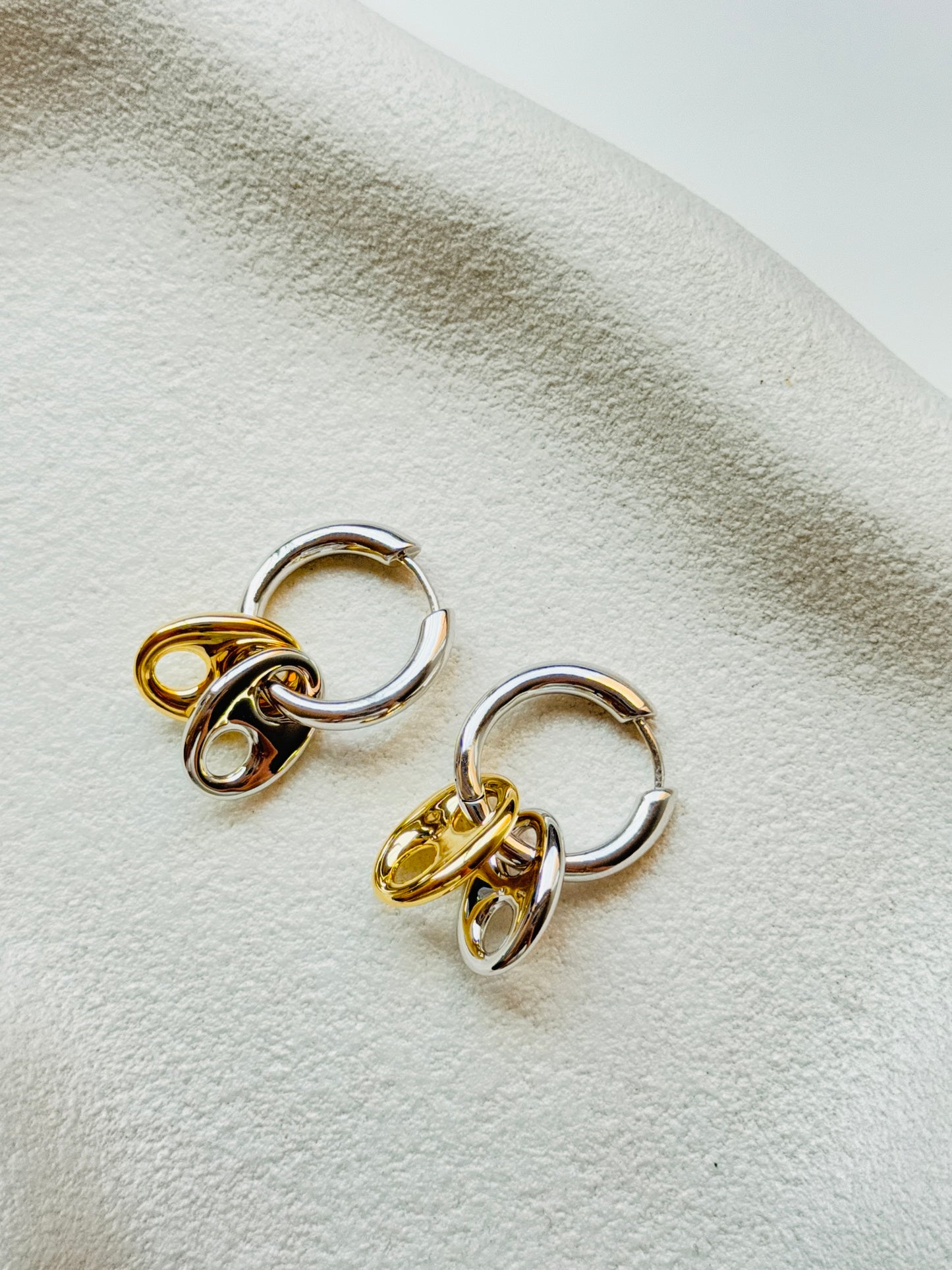 Metal Two Tone Earrings