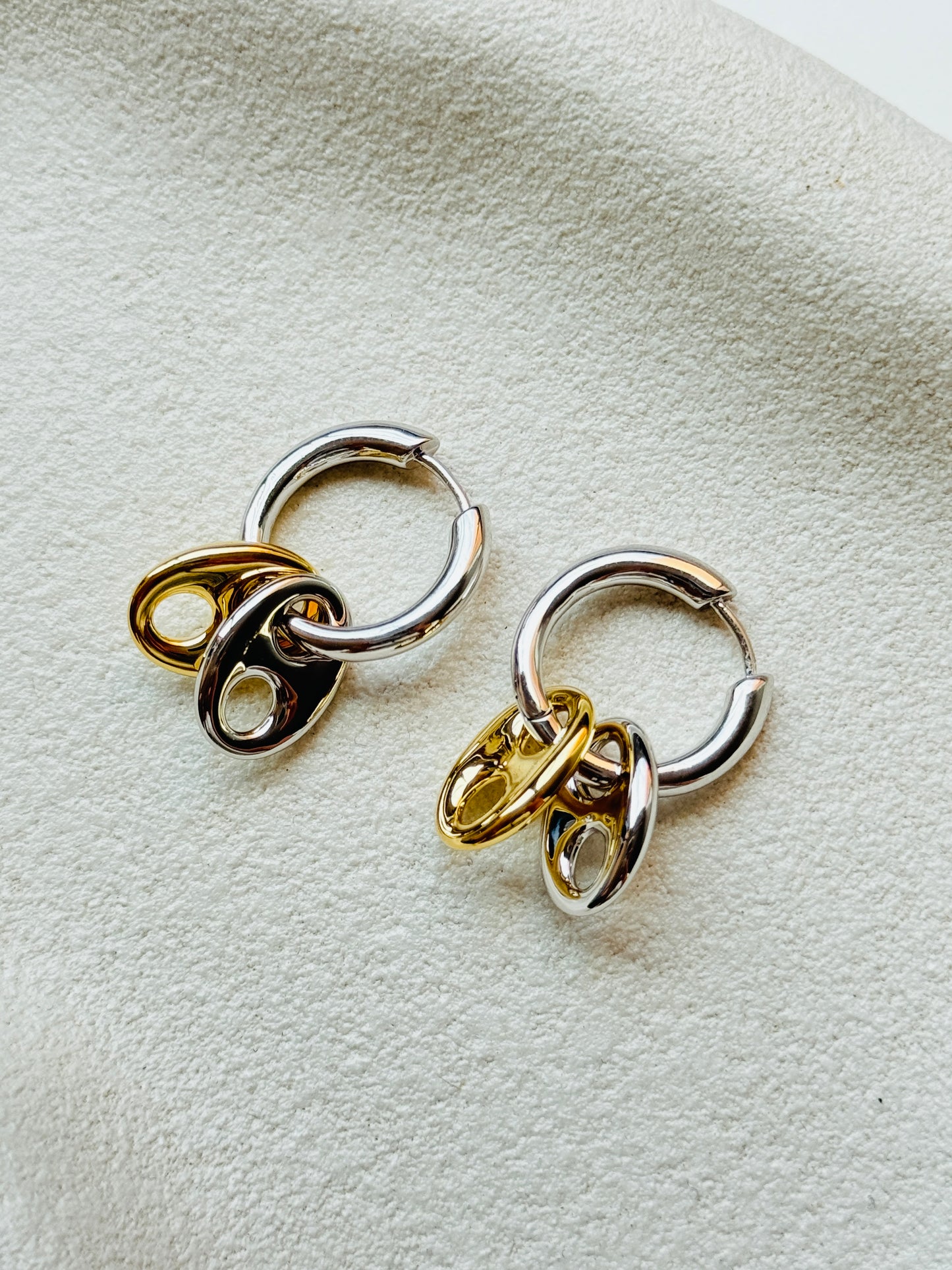 Metal Two Tone Earrings