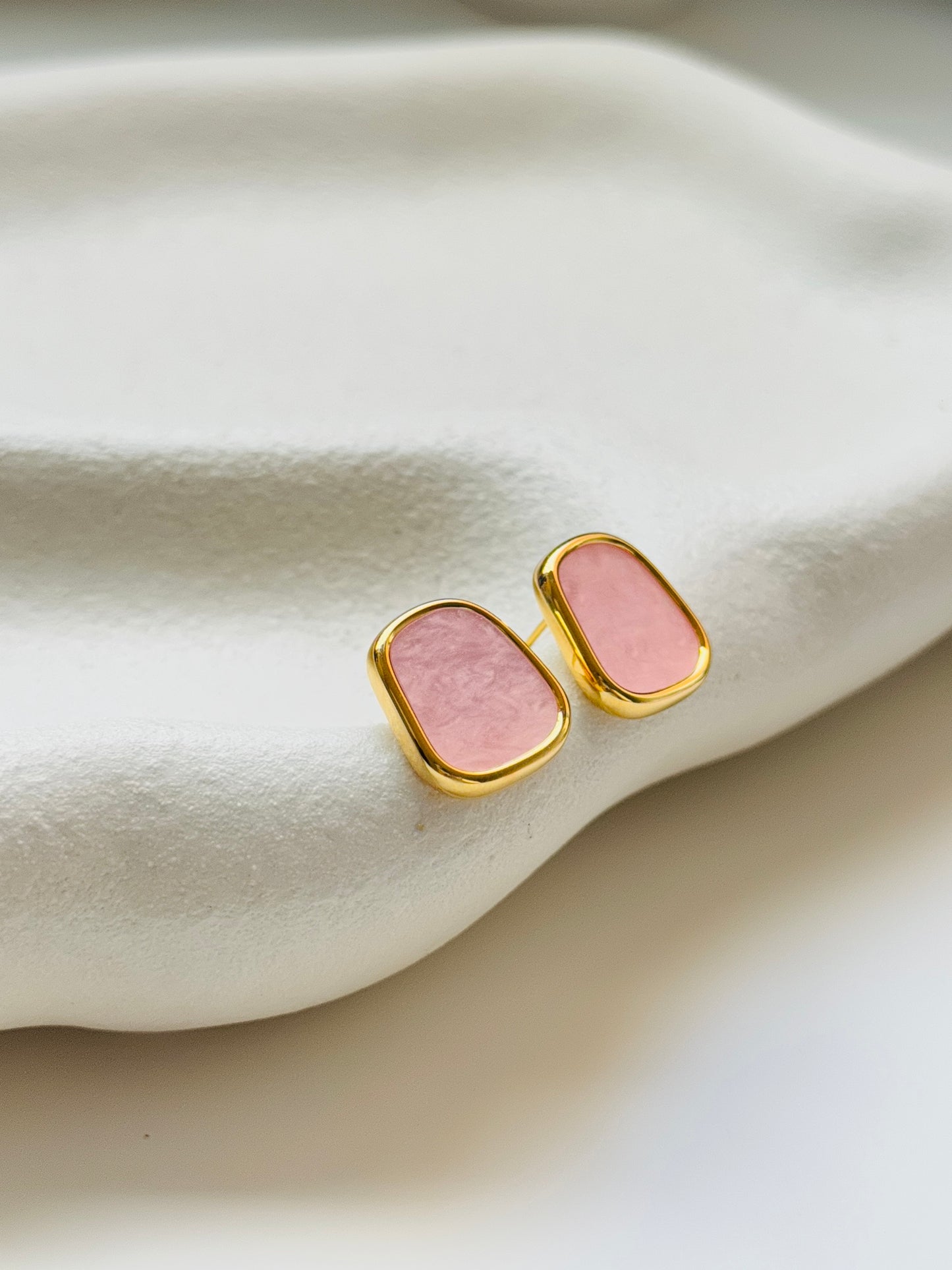 Square Pink Earrings