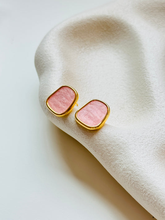 Square Pink Earrings