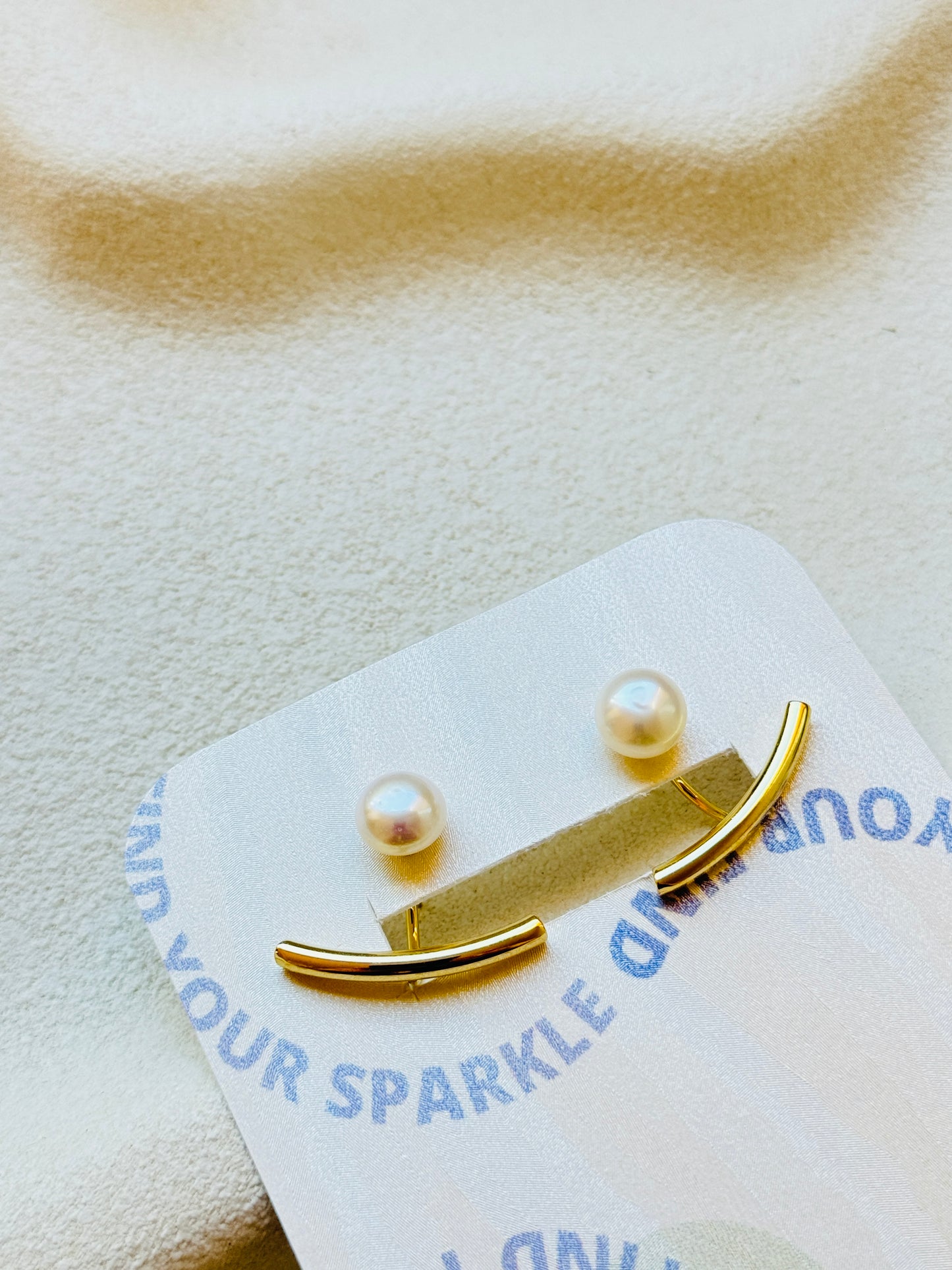 Modern Minimal Double Sided With Pearl Earrings