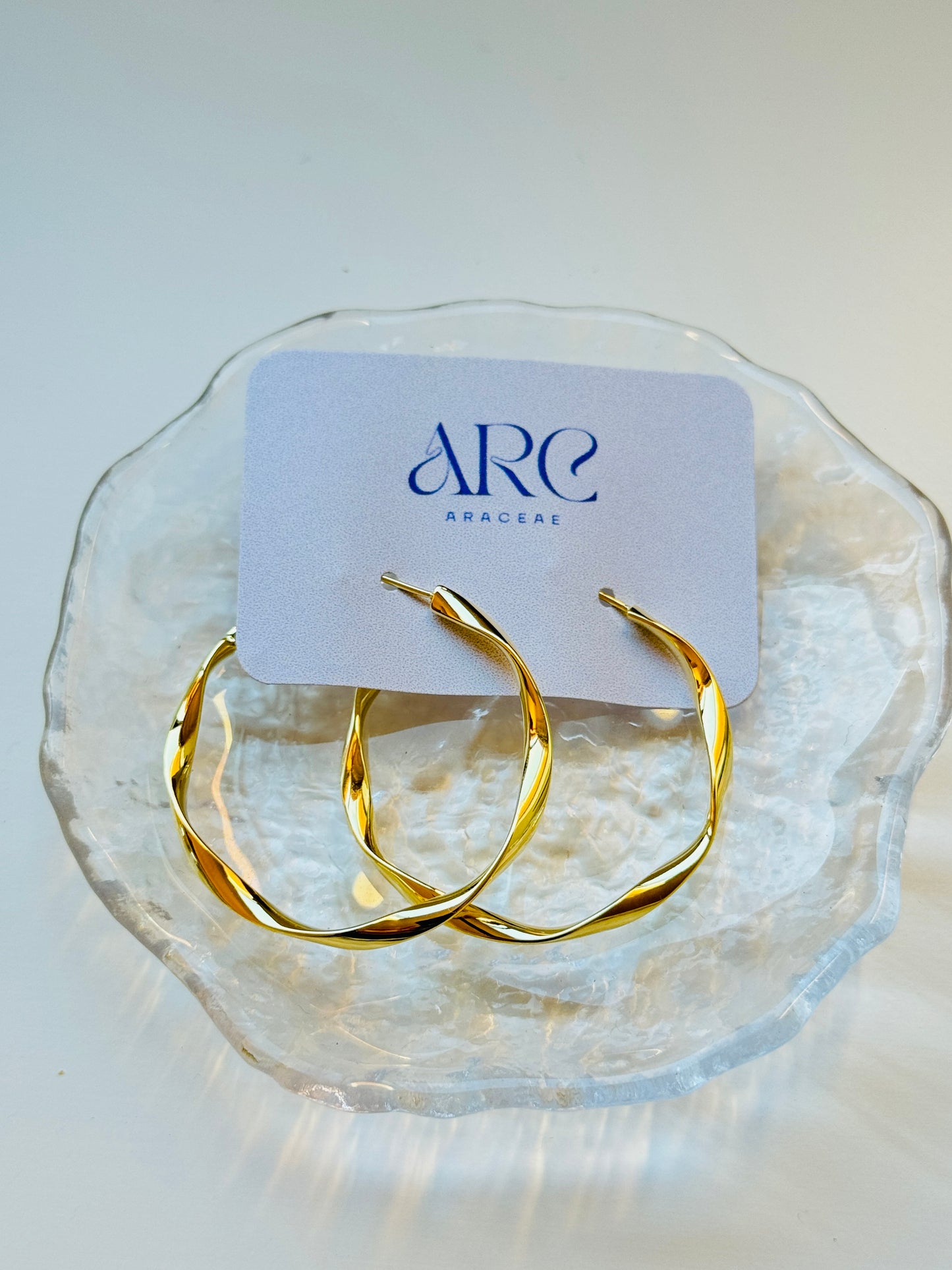 Gold Twisted Hoop Earrings