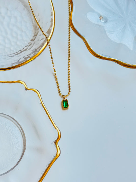 Emerald Charm Necklace