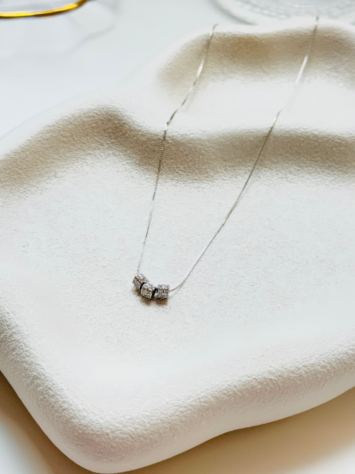 Triple Diamond Charms Necklace